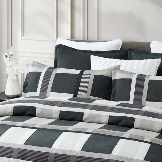 Conrad Silver Quilt Cover Set by Private Collection