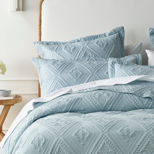 Aspen Sky Blue Bedspread Set By Bianca