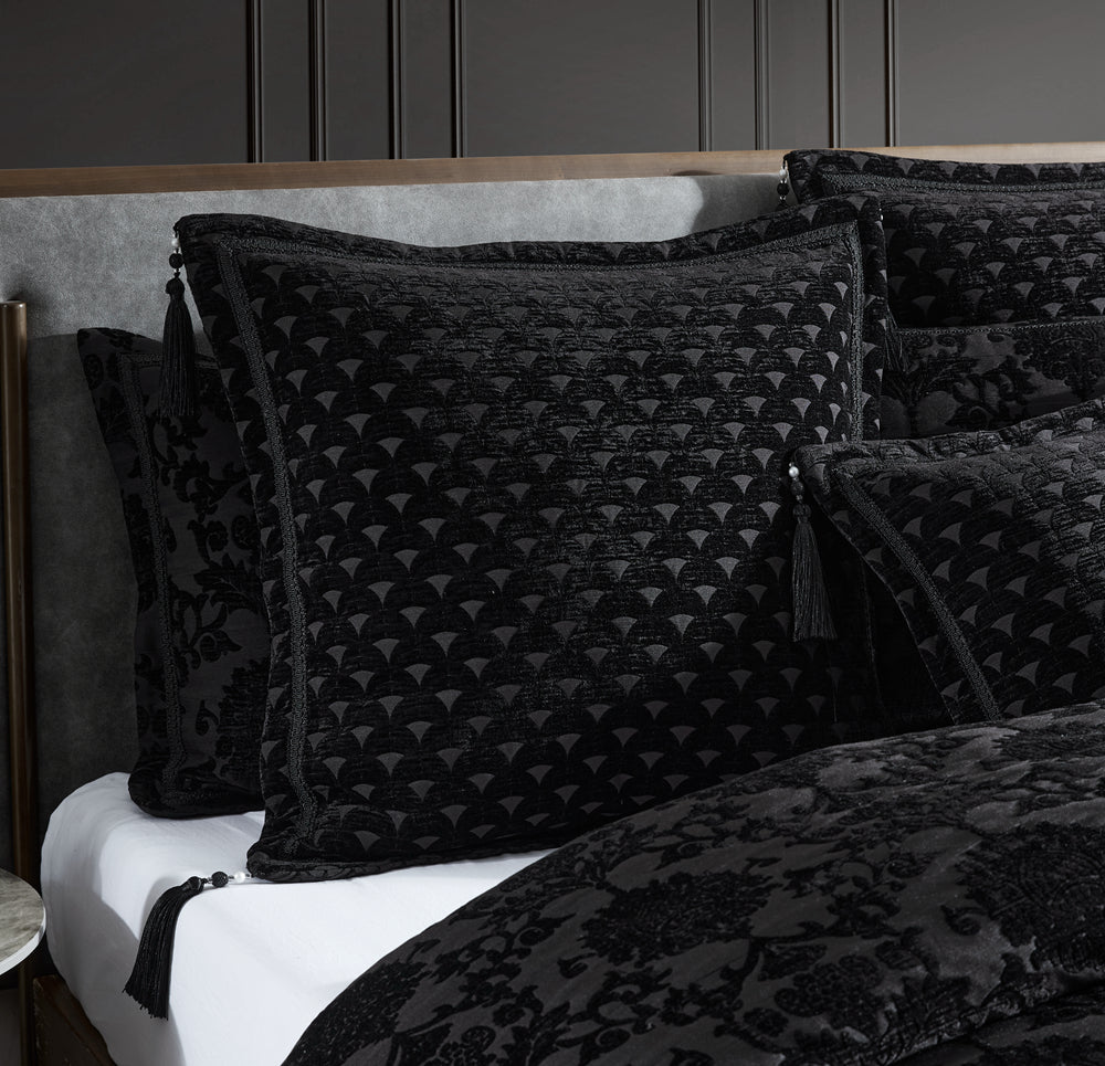 Imperial Black European Pillowcase by Davinci