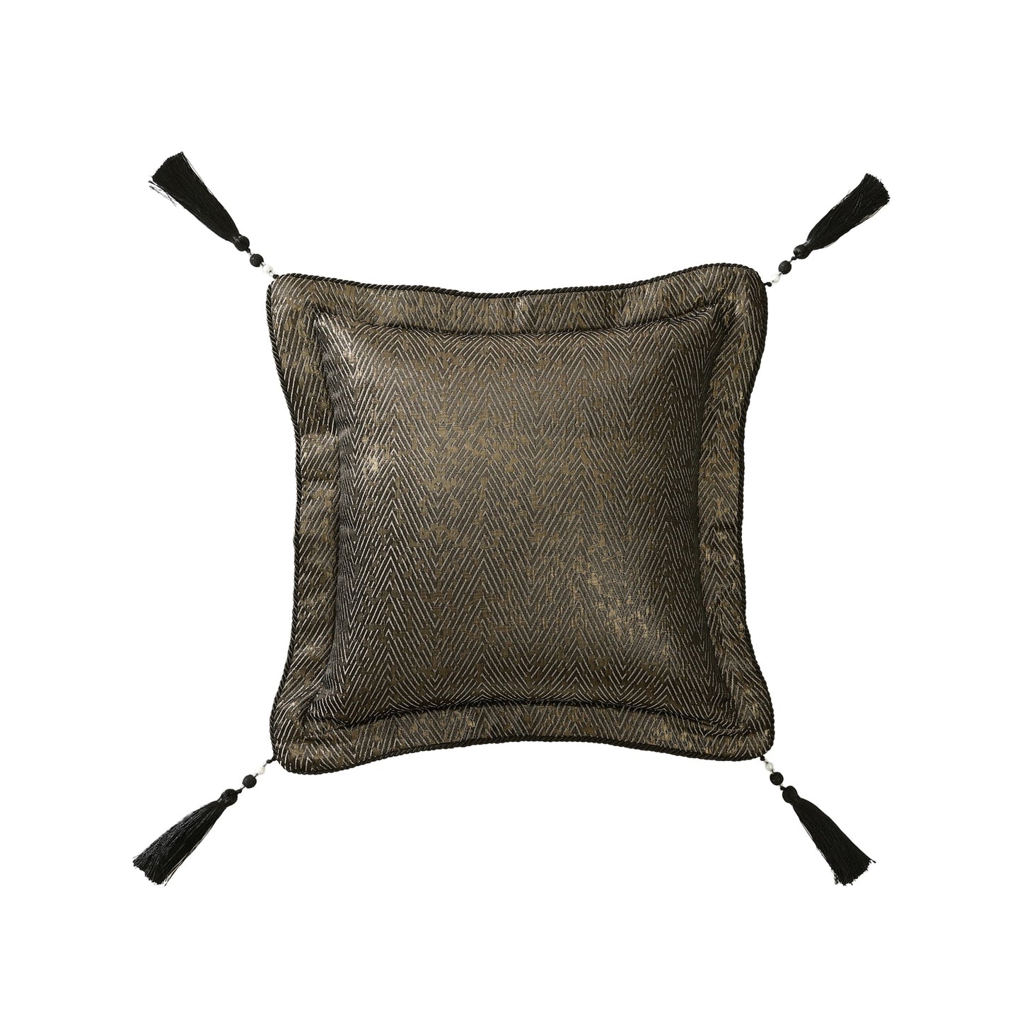 Sovereign Stripe Bronze Square Cushion Pillowcase by Davinci