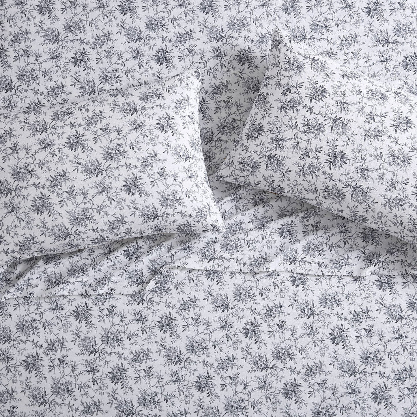 Faye Toile Black Flannelette Sheet Set by Laura Ashley