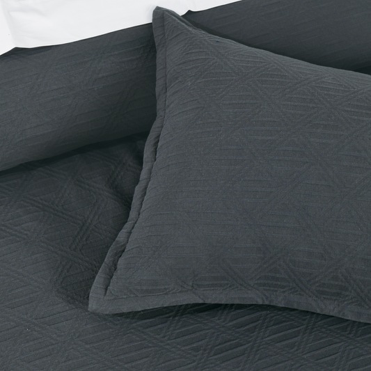 Hallston Charcoal Square Cushion by Bianca