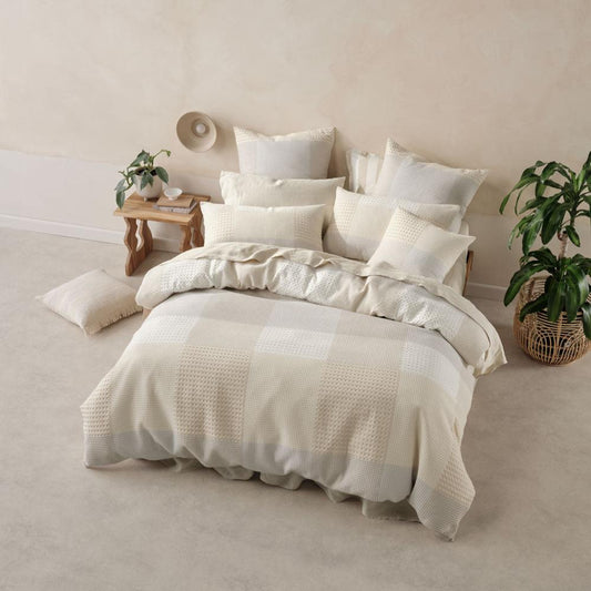 Baleares Vanilla Quilt Cover Set by Linen House