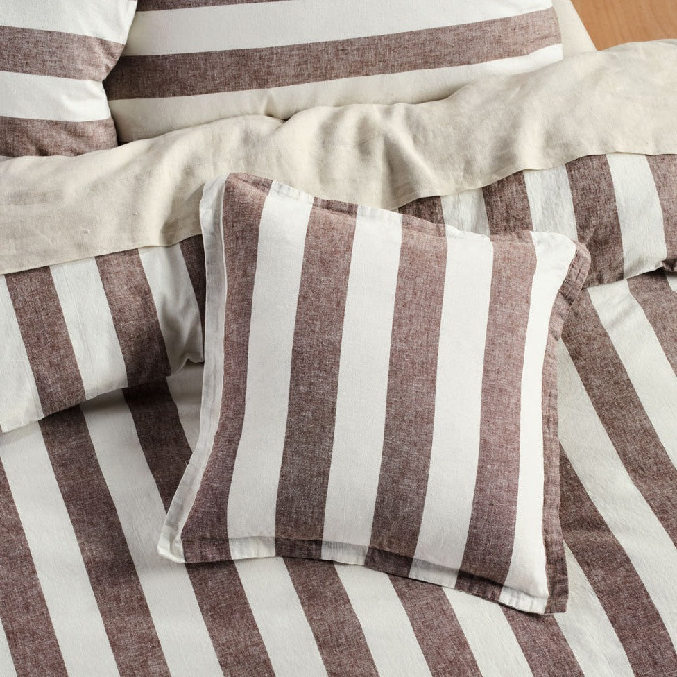 Vintage Stripe Tiramisu Quilt Cover Set by Linen House