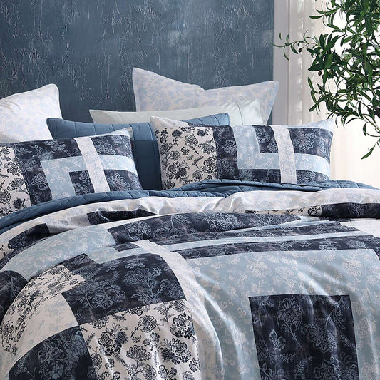 Kai Blue Quilt Cover Set by Logan and Mason
