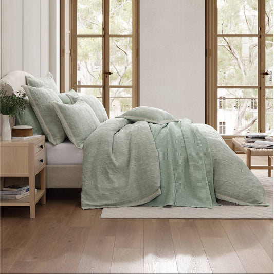 Florence Sage Quilt Cover Set by Private Collection