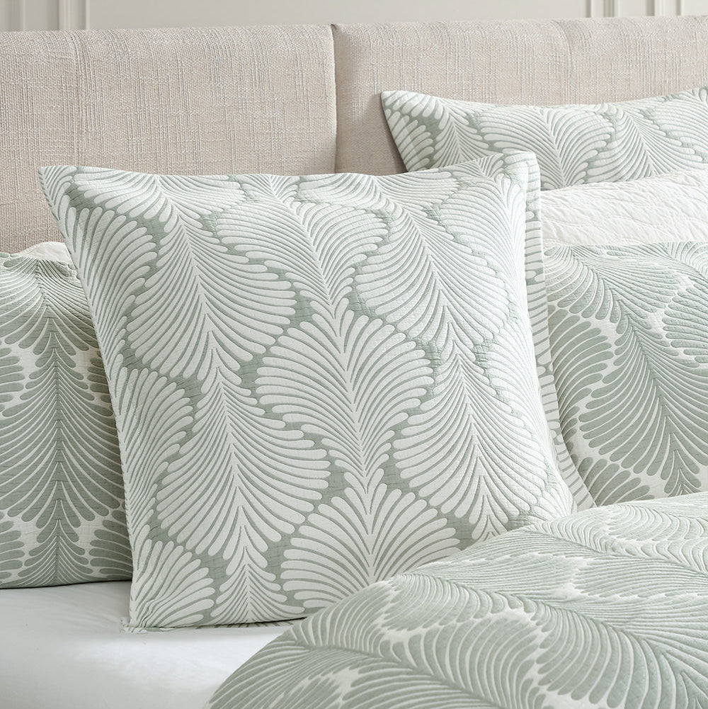 Monsera Sage European Pillowcase by Private Collection