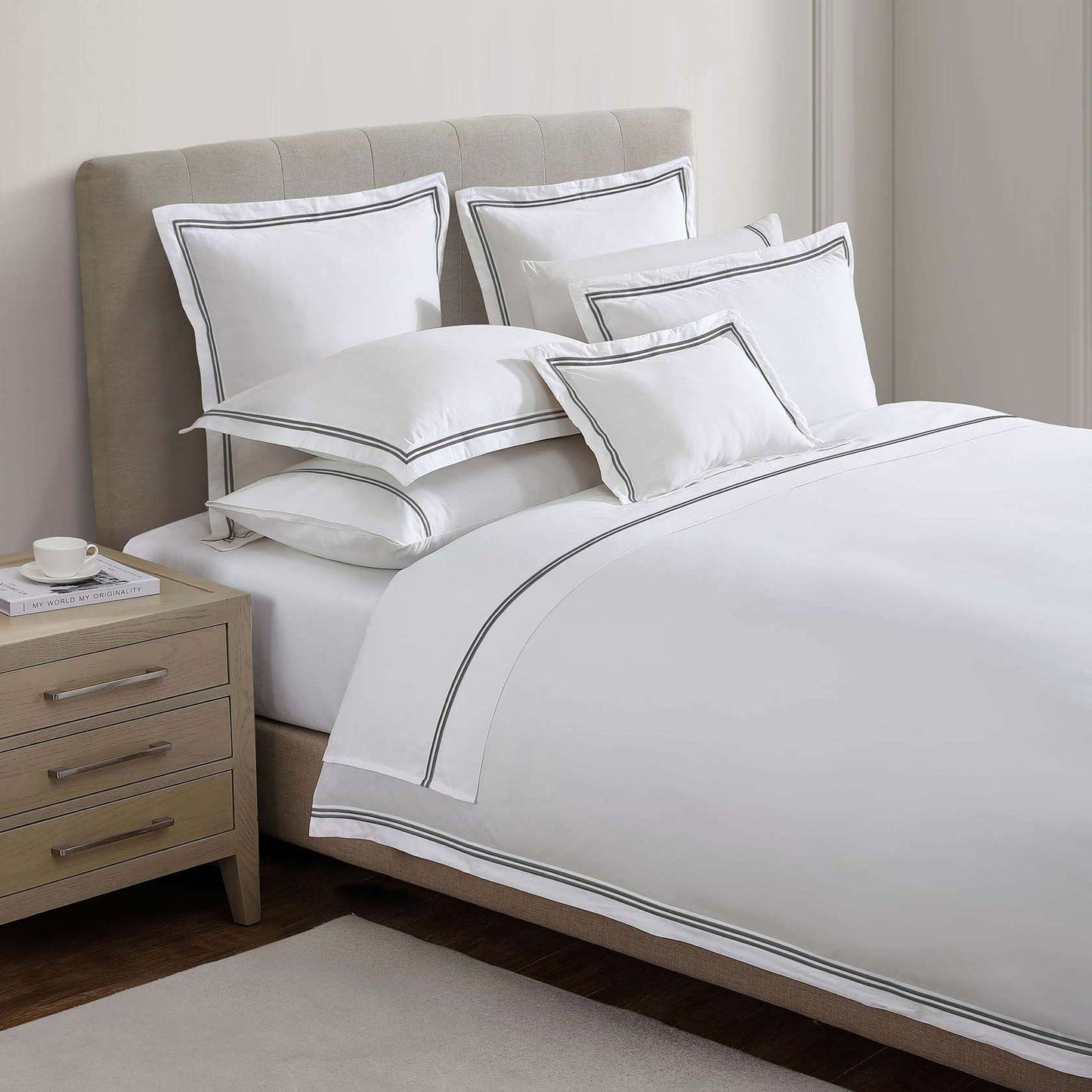 Santiago Charcoal Quilt Cover Set by Private Collection