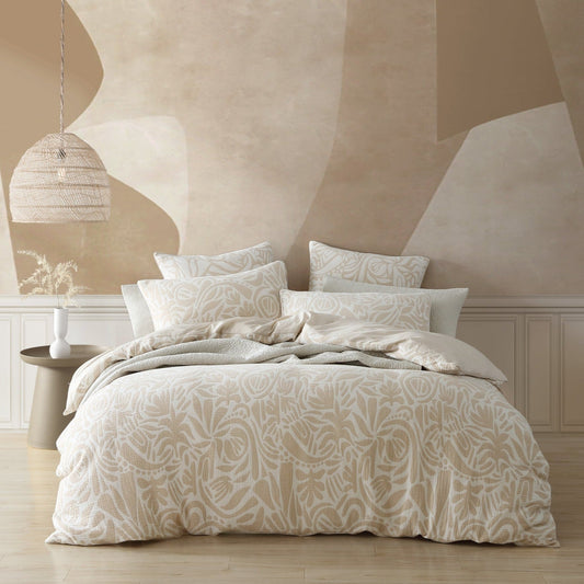 Haven Caramel Quilt Cover Set by Logan and Mason Platinum