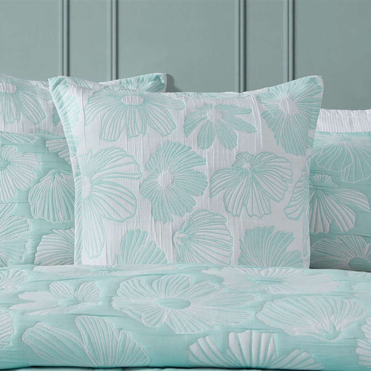 Poppi Aqua Square Cushion by Logan and Mason Platinum