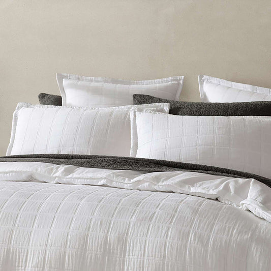 Sierra White Quilt Cover Set by Logan and Mason Platinum