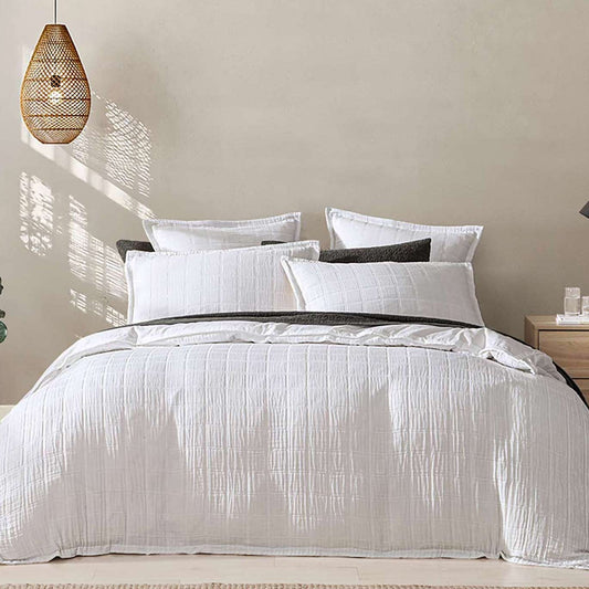 Sierra White Quilt Cover Set by Logan and Mason Platinum