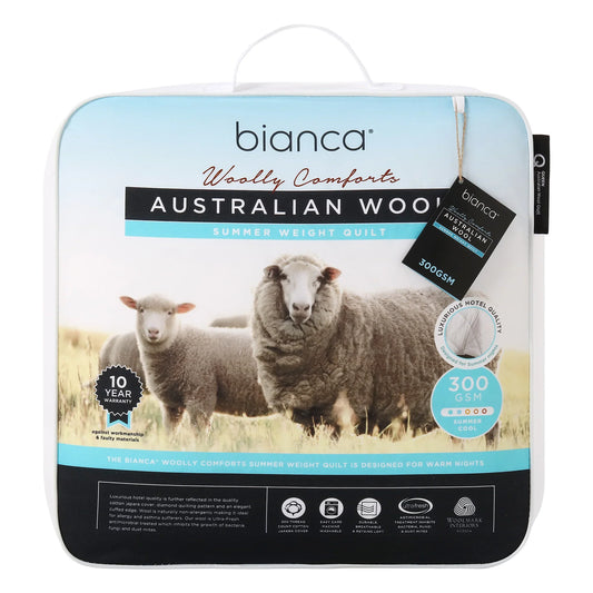 Woolly Comforts 300gsm Summer Weight Wool Quilt by Bianca