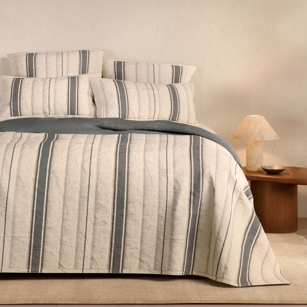 Abbotson Linen Flax Wide Ticking Stripe European Sham by Sheridan