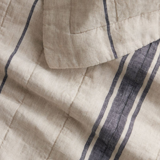 Abbotson Linen Flax Wide Ticking Stripe European Sham by Sheridan