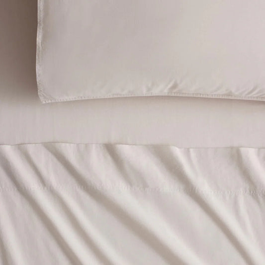 Bayley Percale SHEET SET Pebble by Sheridan