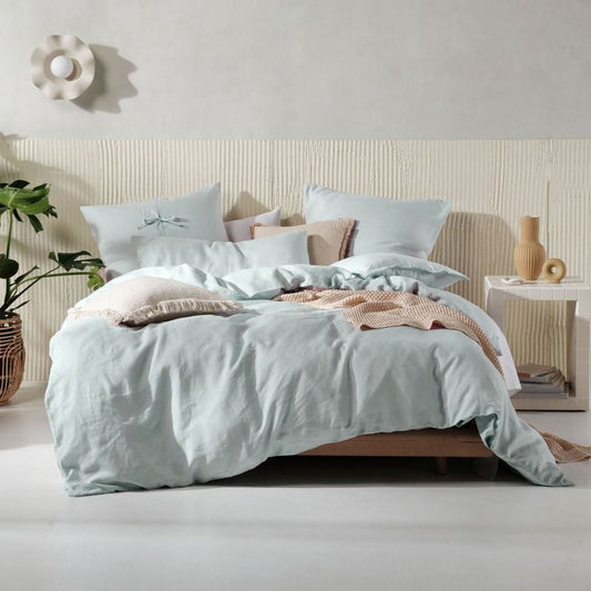 Nimes Linen Quilt Cover Set SKY by Linen House