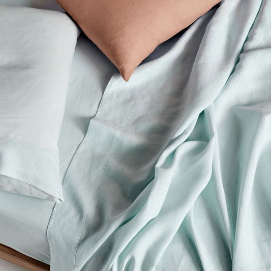 Nimes Pure Linen Sky SHEET SET by LINEN HOUSE