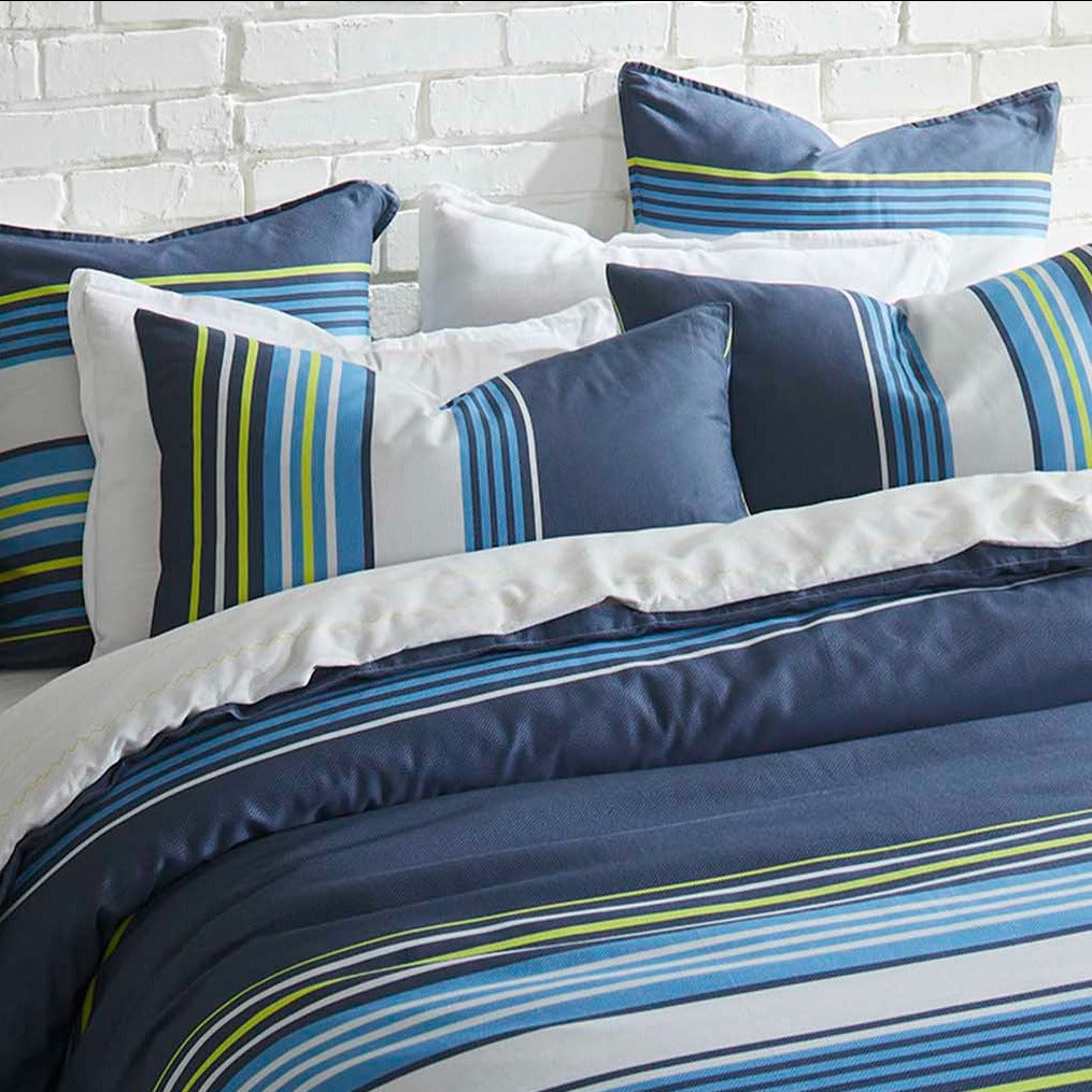 Zayn Blue Quilt Cover Set by Logan & Mason