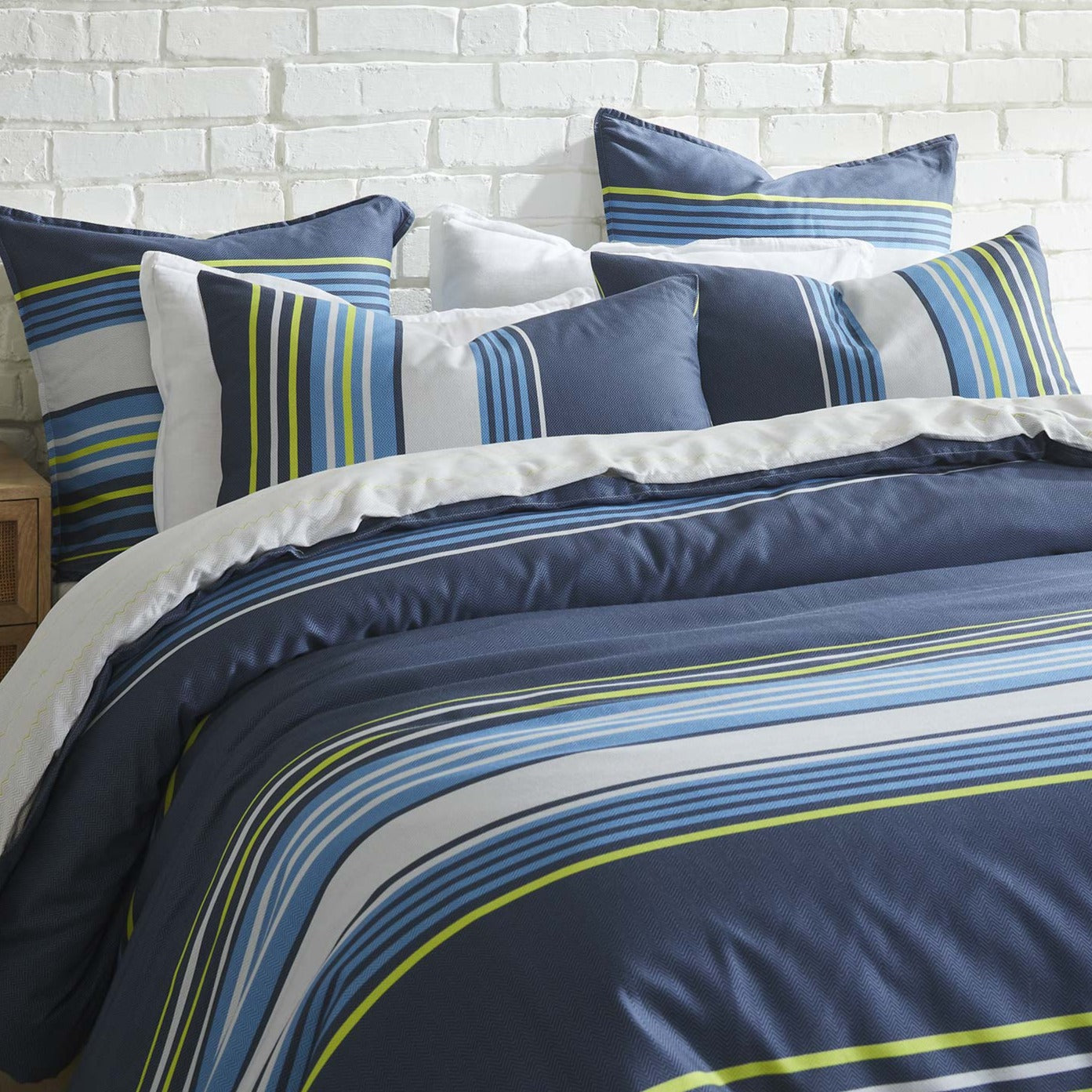 Zayn Blue Quilt Cover Set by Logan & Mason