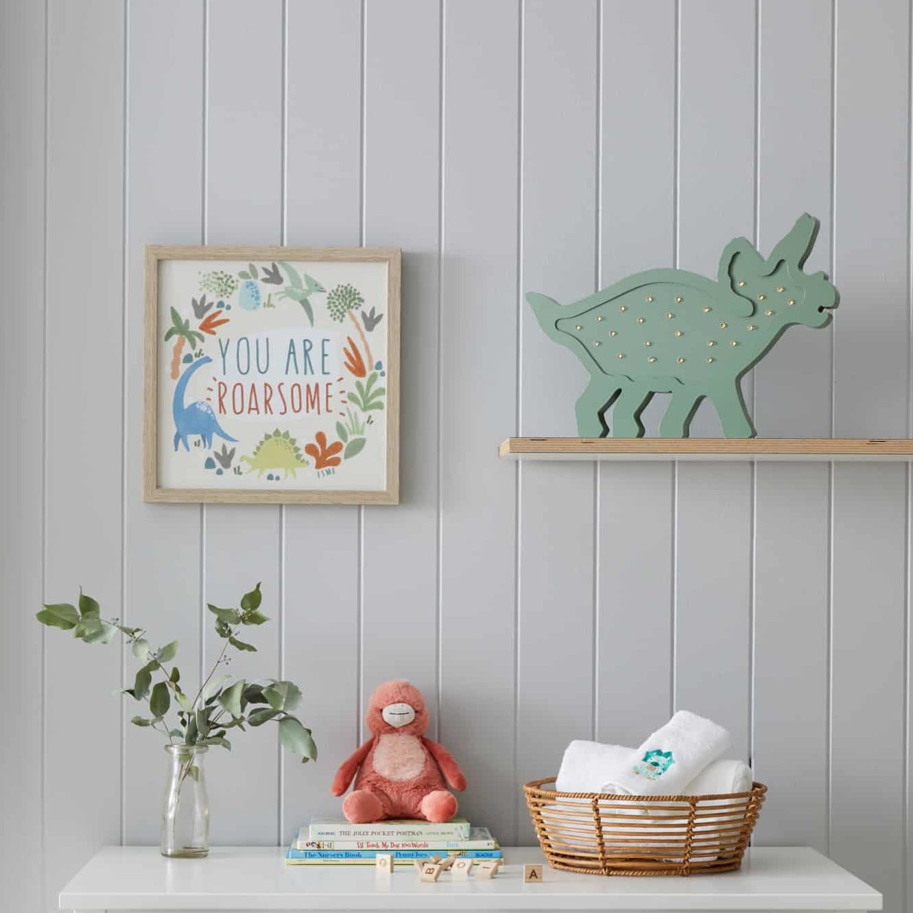 Triceratops Green Wooden Light by Pilbeam Living