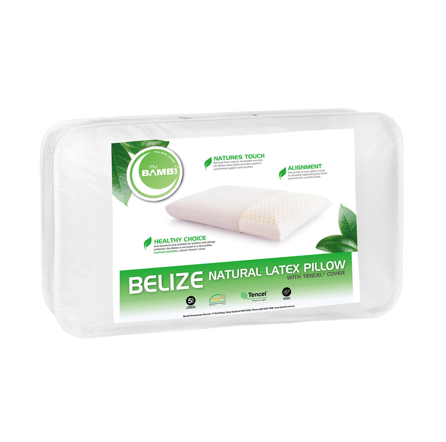 Belize Natural Latex Pillow by Bambi