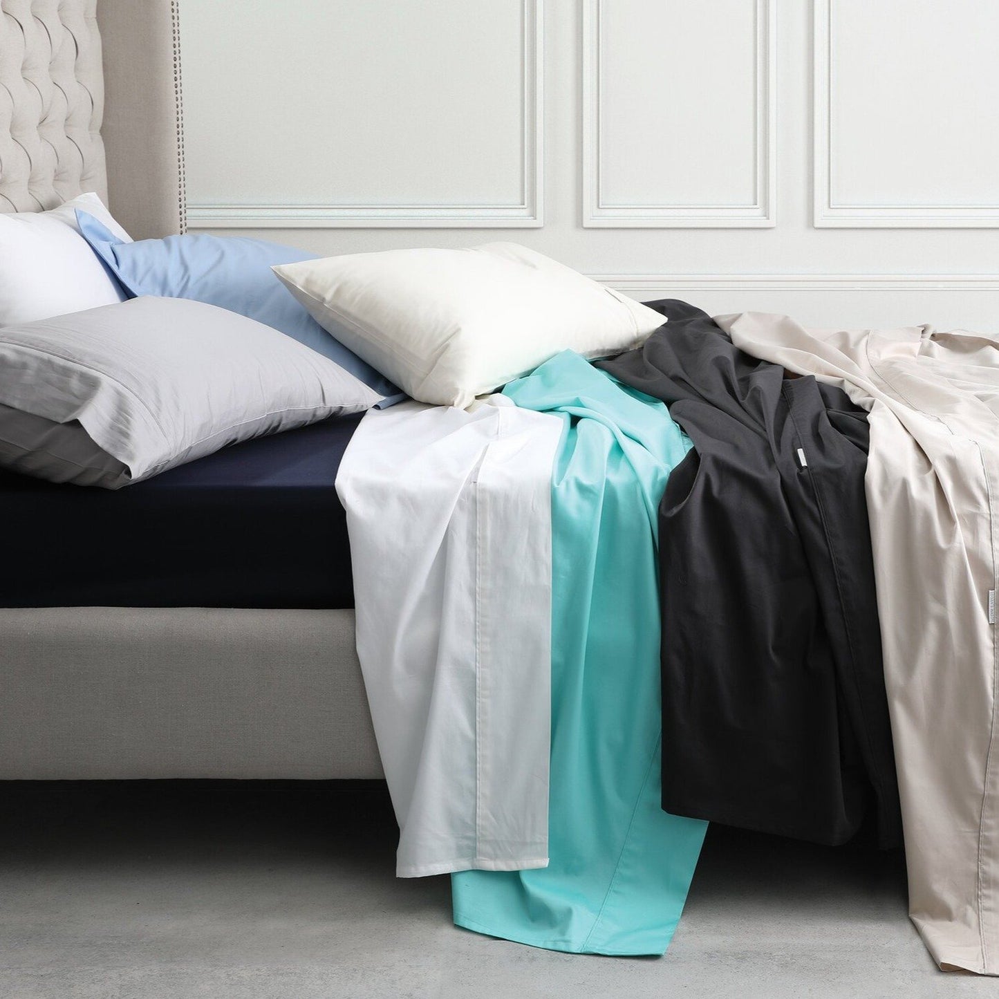 400TC Egyptian Cotton Sateen White Individual Top Sheet or Fitted Sheet by Logan & Mason Platinum