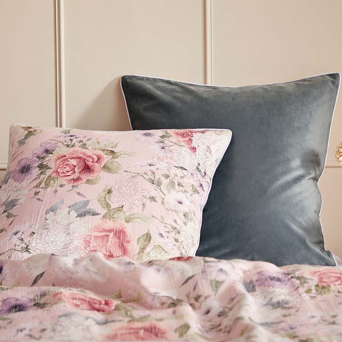 Alana Peach European Pillowcase by Platinum