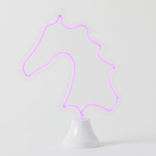 Horse Head LED Neon Light on Stand by Pilbeam Living