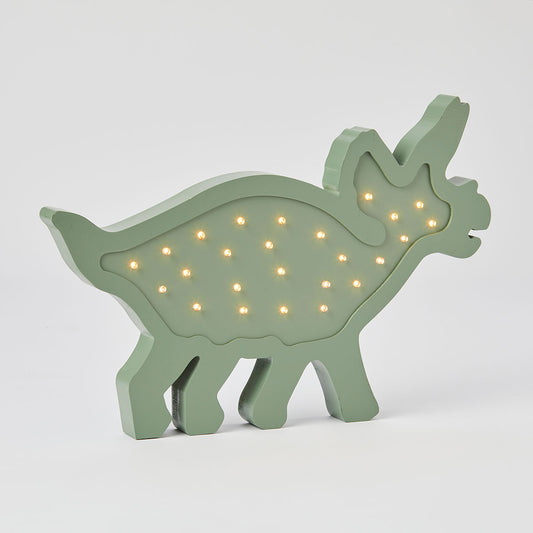 Triceratops Green Wooden Light by Pilbeam Living