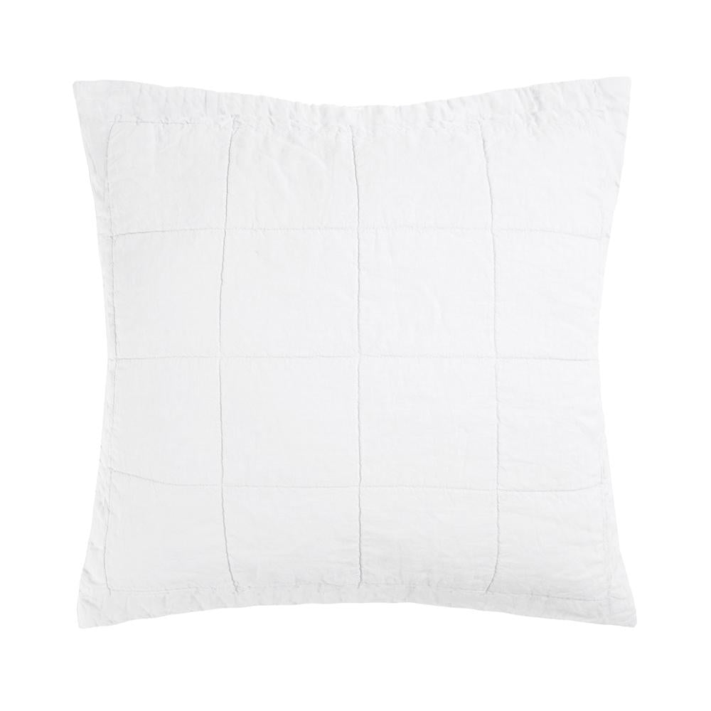 French Flax Linen Quilted Euro Pillow Sham by Bambury