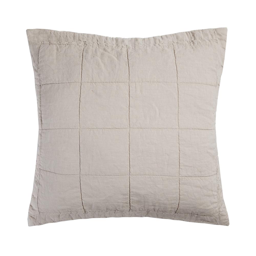 French Flax Linen Quilted Euro Pillow Sham by Bambury