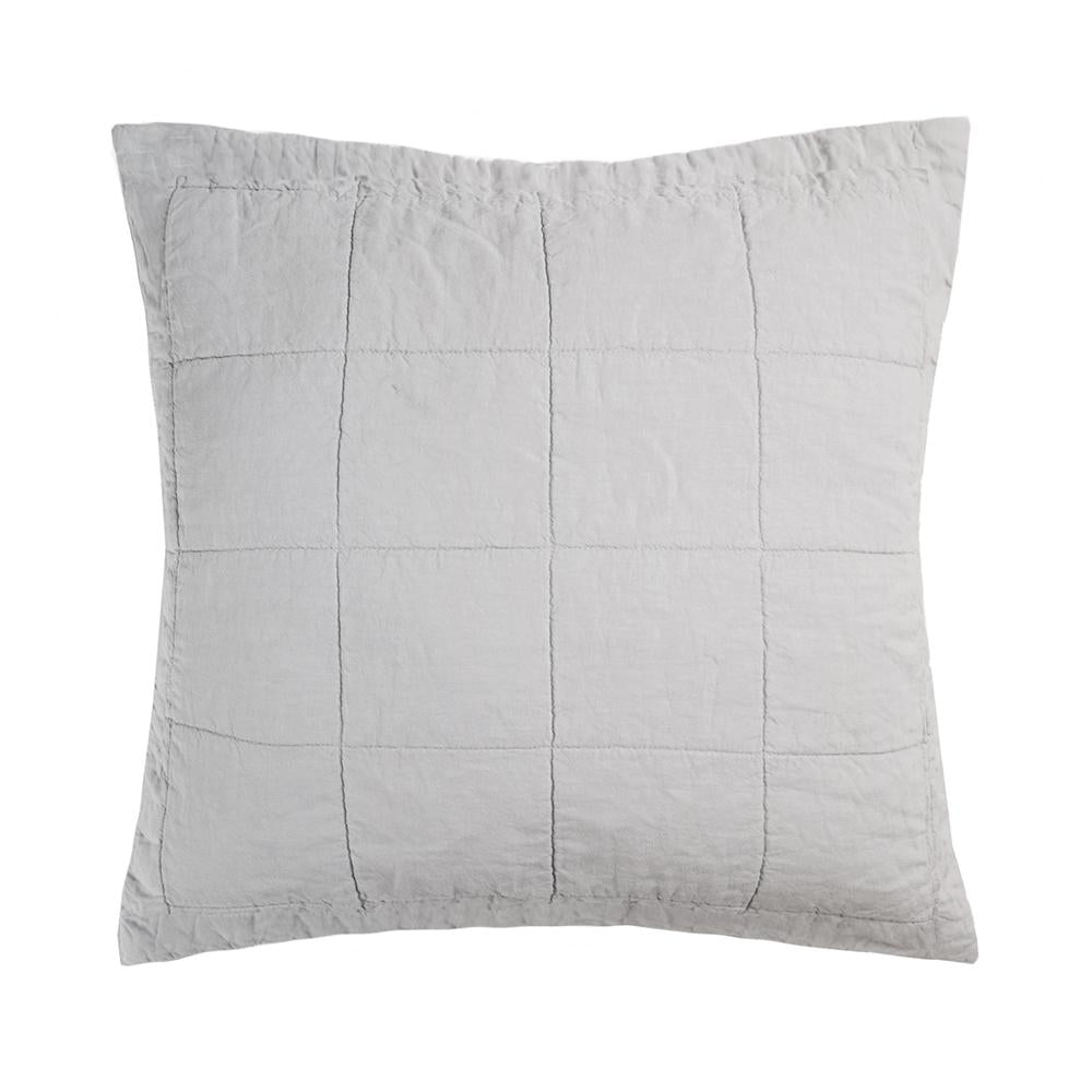 French Flax Linen Quilted Euro Pillow Sham by Bambury