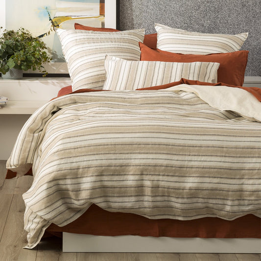 Renee Taylor Bardot Yarn Dyed 100% French Linen Quilt Cover Set