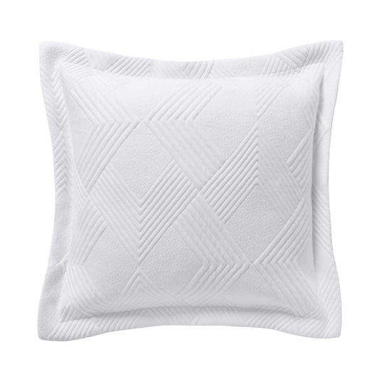 Cassiano White Jacquard European Pillowcase By Bianca