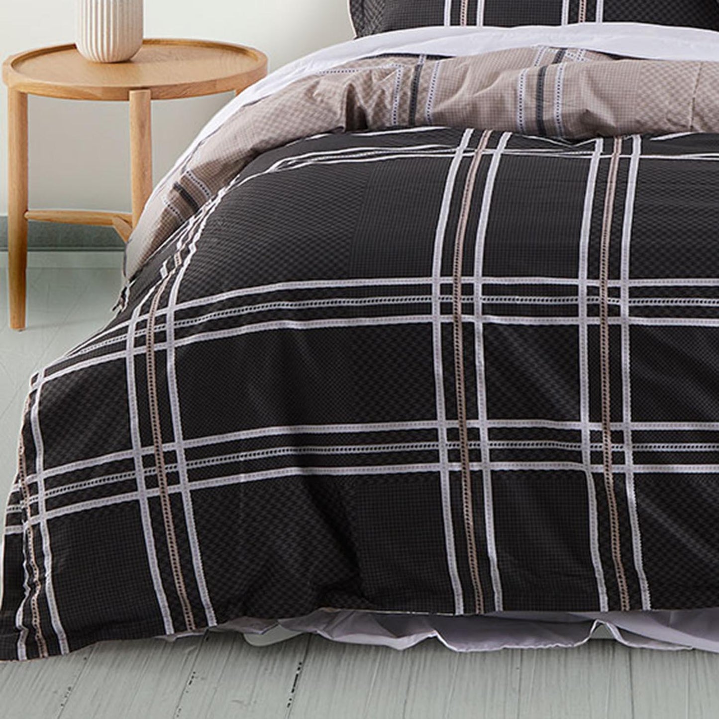 Charlie Slate Quilt Cover Set by Logan and Mason