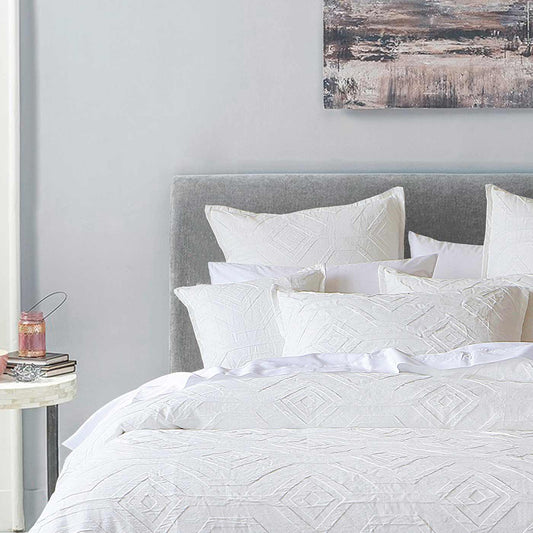 Kora White European Pillowcase By Bianca