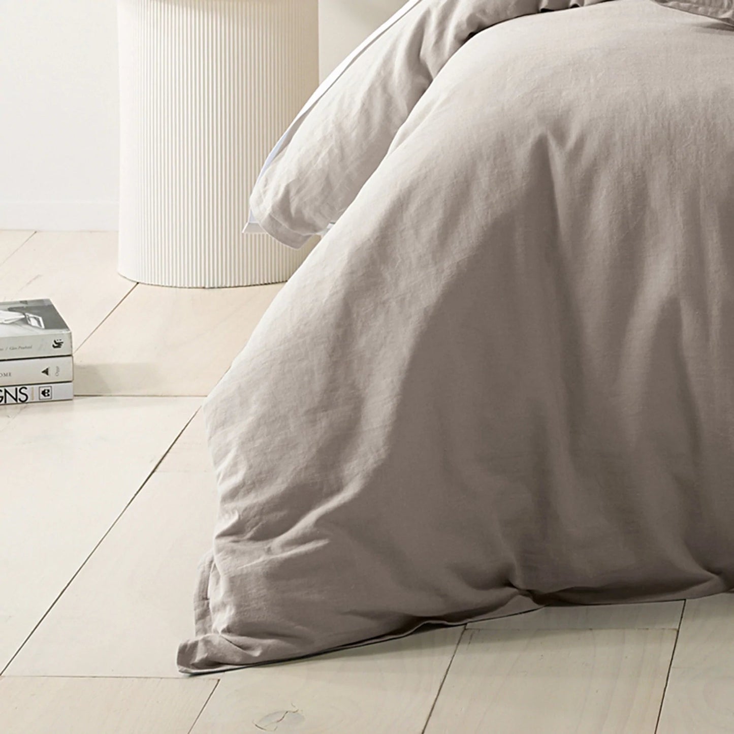 Wellington Oatmeal Linen Blend Quilt Cover Set by Bianca