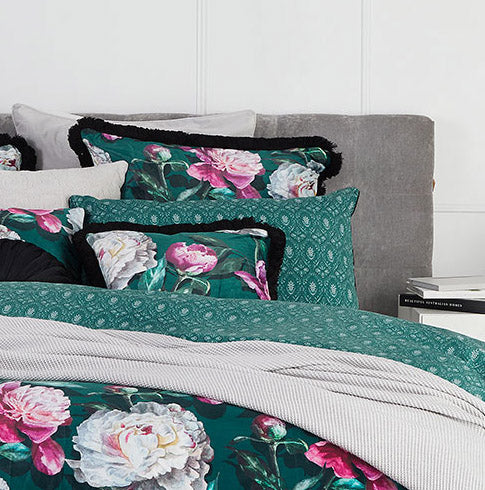 Elsa Jewel Quilt Cover Set Pearl By Logan and Mason Platinum