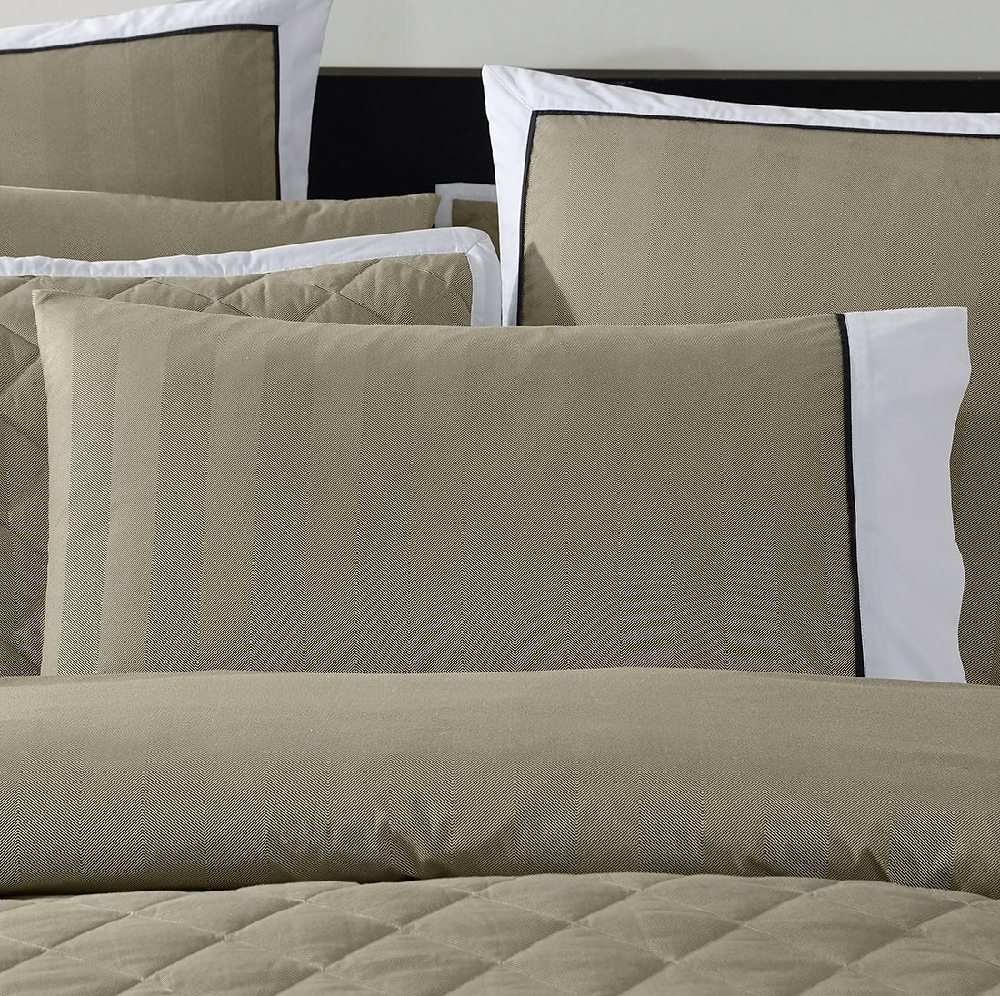 Essex Olive Quilt Cover Set by Logan & Mason