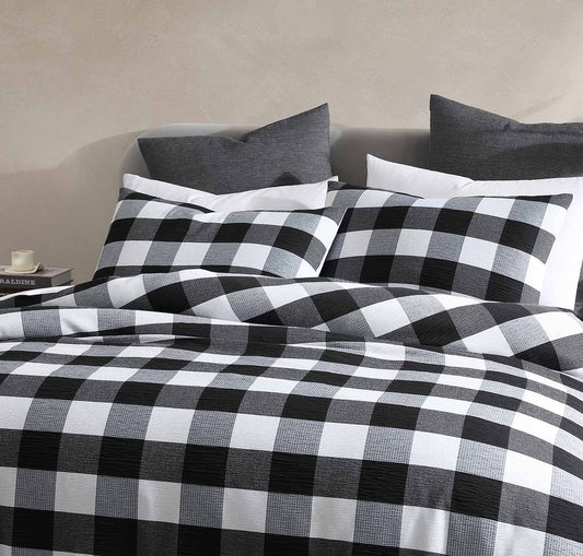 Hogan Slate Quilt Cover Set by Logan and Mason Platinum