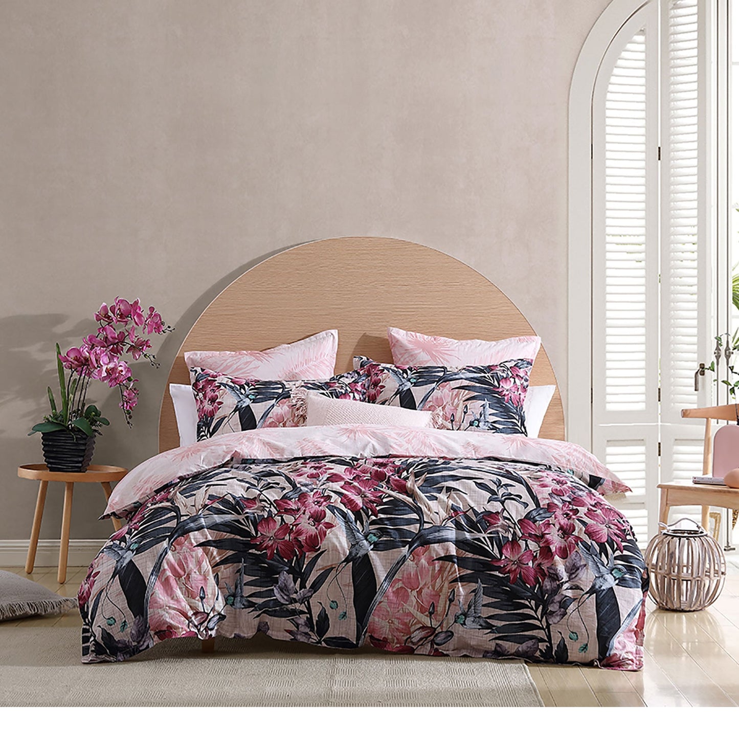 Hummingbird Blush Quilt Cover Set By Logan and Mason