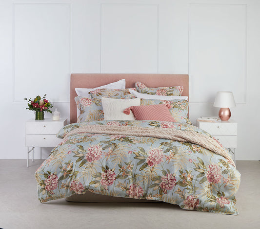 Hazelwood Green Quilt Cover Set By Logan and Mason Platinum