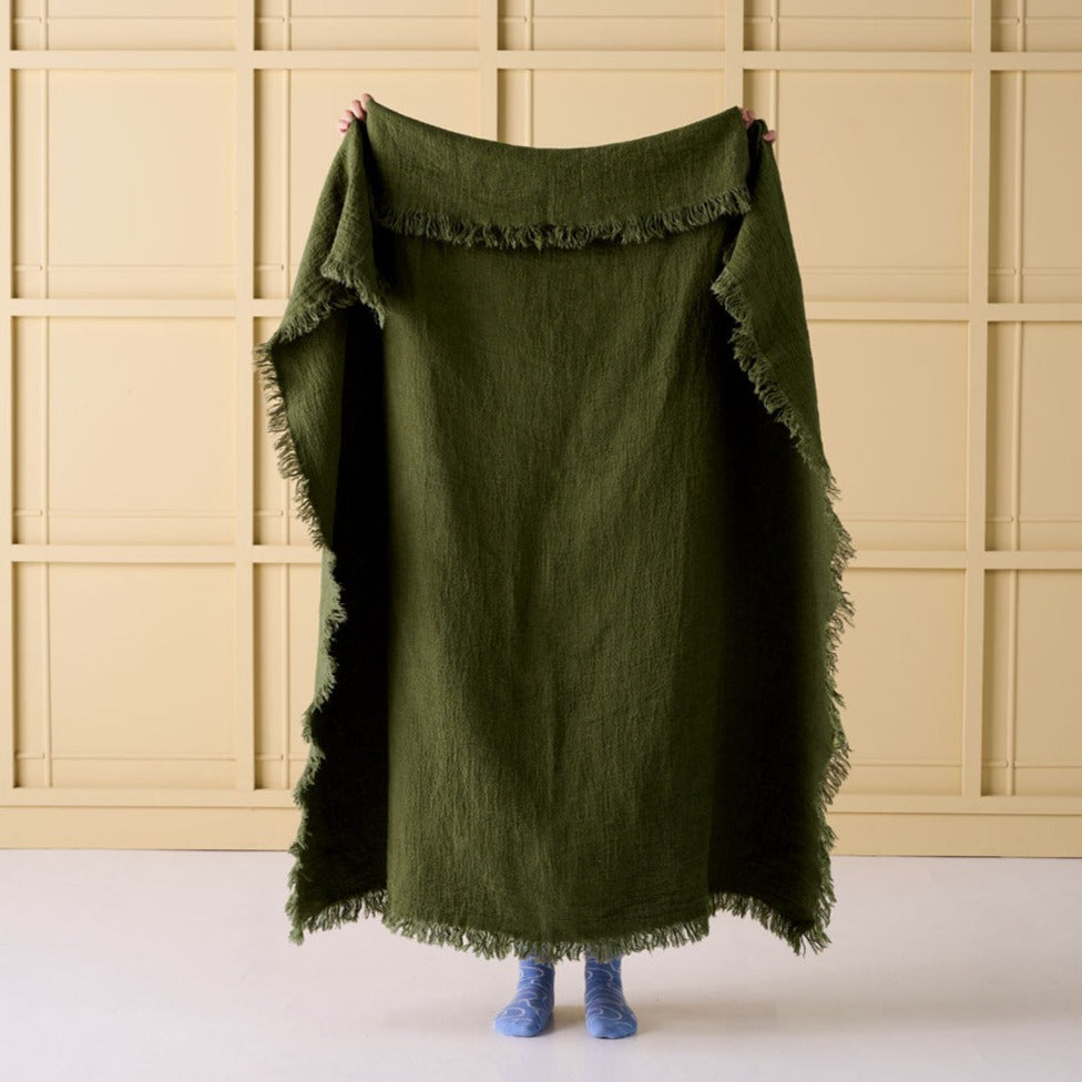 Linden Moss Throw by Linen House