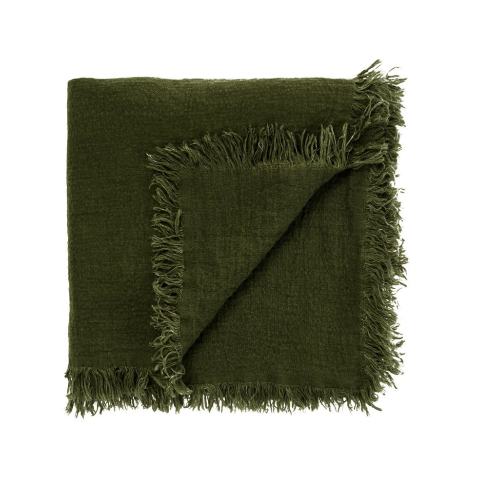 Linden Moss Throw 127 x 152cm by Linen House