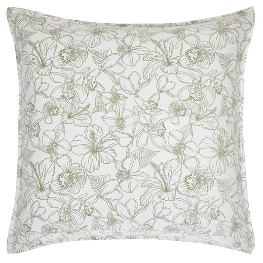 Aviary Green European Pillowcase by Logan and Mason Platinum