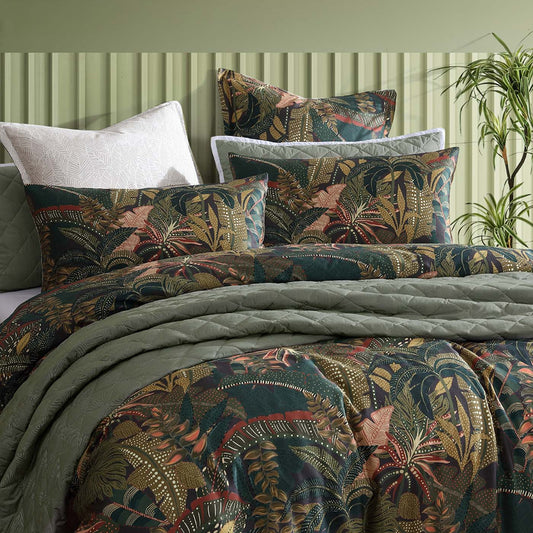 Zawadi Green Quilt Cover Set by Logan and Mason