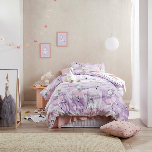 Dancing In The Clouds Pink Quilt Cover Set by Logan and Mason Kids