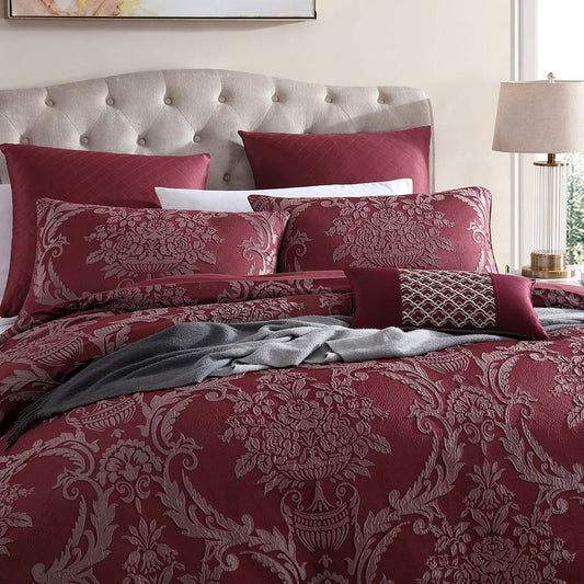 Lisbon Cabernet Quilt Cover Set by Platinum