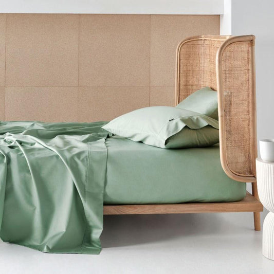 Macauley 800TC Sage Cotton Sateen Sheet Set by Linen House